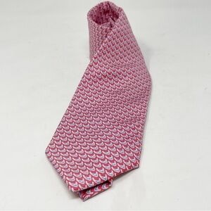 Vintage VINEYARD VINES Men’s Red Martha’s Vineyard Print Silk Tie Made in USA